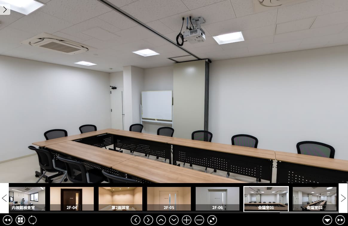 バーチャルツアー内のサムネイルはこのように表示